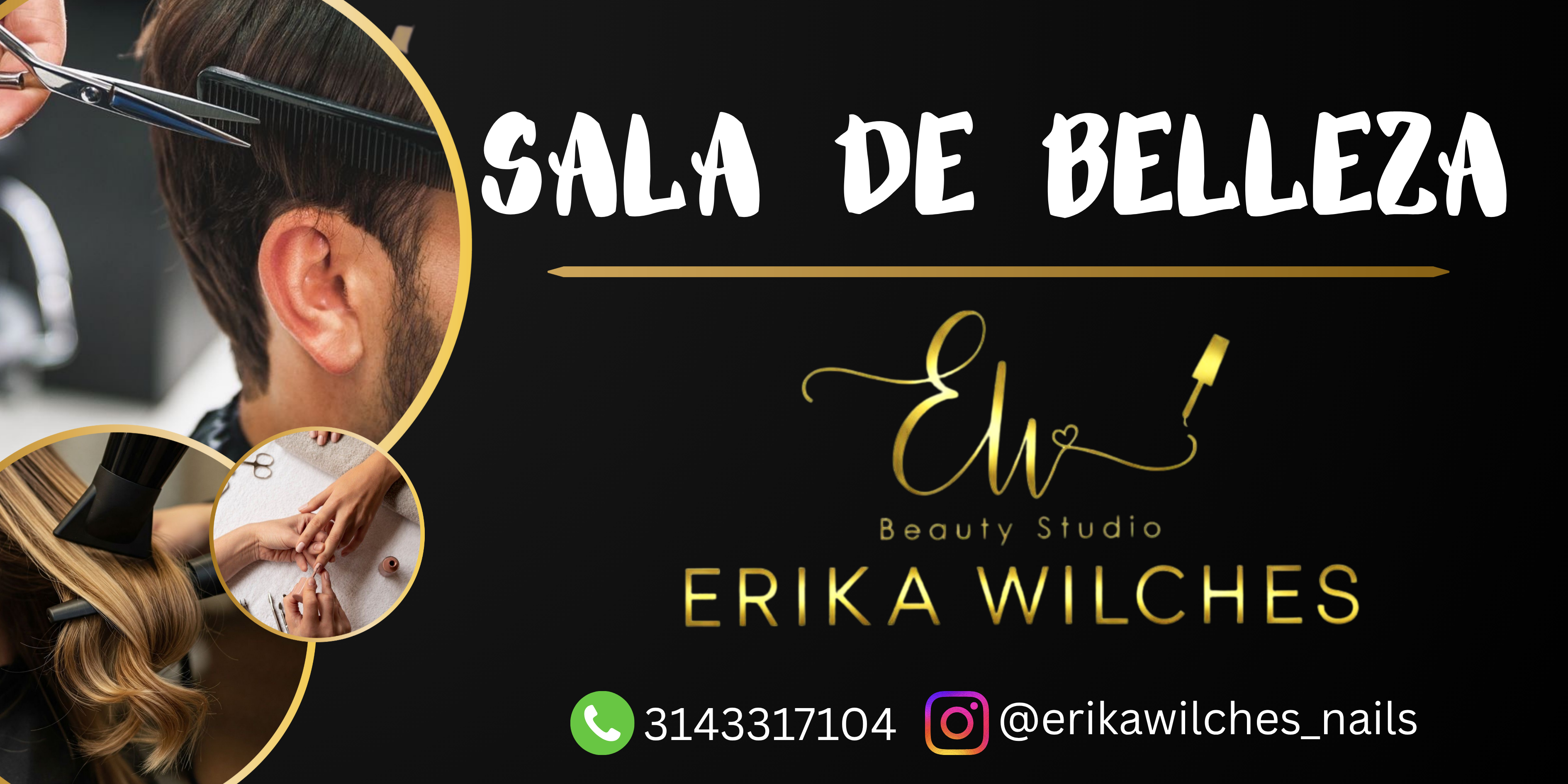 Banner de centro de belleza Erika wilches
